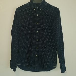 Blue polka dot dress shirt